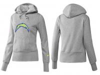 NFL Nike San Diego Chargers Women Authentic Logo Grey Pullover Hoodie