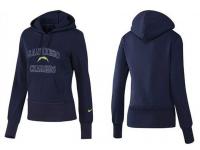 NFL Nike San Diego Chargers Women Heart & Soul Dark Blue Pullover Hoodie