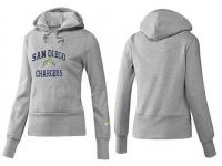 NFL Nike San Diego Chargers Women Heart & Soul Grey Pullover Hoodie