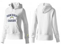 NFL Nike San Diego Chargers Women Heart & Soul White Pullover Hoodie