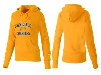 NFL Nike San Diego Chargers Women Heart & Soul Yellow Pullover Hoodie