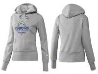 NFL Nike San Diego Chargers Women Team Logo & Authentic Football AFC Grey Pullover Hoodie