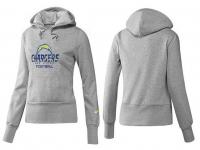 NFL Nike San Diego Chargers Women Team Logo & Authentic Football Grey Pullover Hoodie