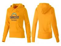 NFL Nike San Diego Chargers Women Team Logo & Authentic Football Yellow Pullover Hoodie