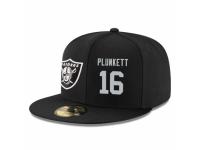 NFL Oakland Raiders #16 Jim Plunkett Snapback Adjustable Player Hat - Black Silver