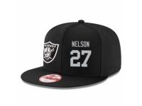 NFL Oakland Raiders #27 Reggie Nelson Stitched Snapback Adjustable Player Hat - Black Silver