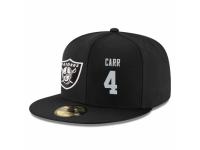 NFL Oakland Raiders #4 Derek Carr Snapback Adjustable Player Hat - Black Silver