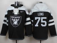 NFL Oakland Raiders #75 Howie Long Men Black Pullover Hoodie