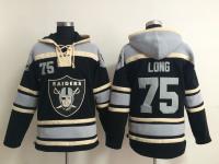 NFL Oakland Raiders #75 Howie Long Men Black Pullover Hoodie