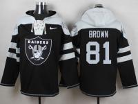 NFL Oakland Raiders #81 Tim Brown Men Black Pullover Hoodie