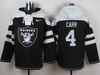 NFL Oakland Raiders (QB) #4 Derek Carr Men Black Pullover Hoodie