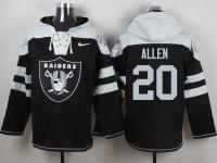 NFL Oakland Raiders (S) #20 Nate Allen Men Black Pullover Hoodie