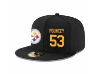 NFL Pittsburgh Steelers #53 Maurkice Pouncey Snapback Adjustable Player Rush Hat - Black Gold