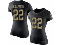 NFL Women Nike Carolina Panthers #22 Christian McCaffrey Black Camo Salute to Service T-Shirt