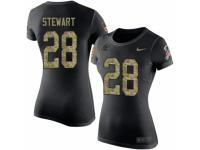 NFL Women Nike Carolina Panthers #28 Jonathan Stewart Black Camo Salute to Service T-Shirt