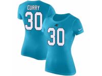 NFL Women Nike Carolina Panthers #30 Stephen Curry Blue Rush Pride Name & Number T-Shirt