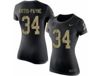 NFL Women Nike Carolina Panthers #34 Cameron Artis-Payne Black Camo Salute to Service T-Shirt