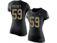 NFL Women Nike Carolina Panthers #59 Luke Kuechly Black Camo Salute to Service T-Shirt