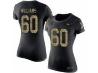 NFL Women Nike Carolina Panthers #60 Daryl Williams Black Camo Salute to Service T-Shirt