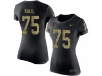 NFL Women Nike Carolina Panthers #75 Matt Kalil Black Camo Salute to Service T-Shirt