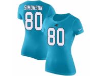 NFL Women Nike Carolina Panthers #80 Scott Simonson Blue Rush Pride Name & Number T-Shirt