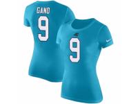 NFL Women Nike Carolina Panthers #9 Graham Gano Blue Rush Pride Name & Number T-Shirt