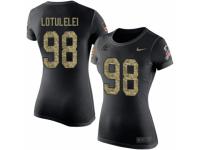 NFL Women Nike Carolina Panthers #98 Star Lotulelei Black Camo Salute to Service T-Shirt