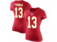 NFL Women Nike Kansas City Chiefs #13 DeAnthony Thomas Red Rush Pride Name & Number T-Shirt