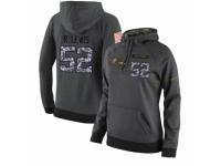 NFL Women's Nike Baltimore Ravens #52 Ray Lewis Stitched Black Anthracite Salute to Service Player Performance Hoodie