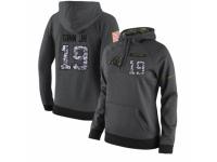 NFL Women's Nike Carolina Panthers #19 Ted Ginn Jr Stitched Black Anthracite Salute to Service Player Performance Hoodie