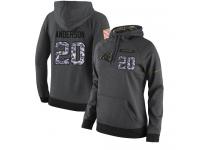 NFL Women's Nike Carolina Panthers #20 C.J. Anderson Stitched Black Anthracite Salute to Service Player Performance Hoodie