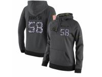 NFL Women's Nike Carolina Panthers #58 Thomas Davis Stitched Black Anthracite Salute to Service Player Performance Hoodie