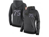 NFL Women's Nike Carolina Panthers #75 Matt Kalil Stitched Black Anthracite Salute to Service Player Performance Hoodie