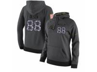 NFL Women's Nike Carolina Panthers #88 Greg Olsen Stitched Black Anthracite Salute to Service Player Performance Hoodie