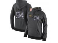 NFL Women's Nike Denver Broncos #94 Domata Peko Stitched Black Anthracite Salute to Service Player Performance Hoodie