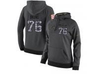 NFL Women's Nike Los Angeles Chargers #76 Russell Okung Stitched Black Anthracite Salute to Service Player Performance Hoodie