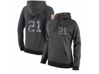 NFL Women's Nike Oakland Raiders #21 Sean Smith Stitched Black Anthracite Salute to Service Player Performance Hoodie