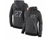 NFL Women's Nike Oakland Raiders #27 Reggie Nelson Stitched Black Anthracite Salute to Service Player Performance Hoodie