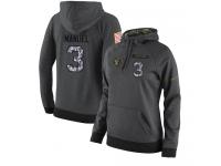 NFL Women's Nike Oakland Raiders #3 E. J. Manuel Stitched Black Anthracite Salute to Service Player Performance Hoodie