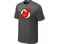 NHL Men's New Jersey Devils Big & Tall Logo T-Shirt - Dark Grey