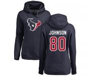 Nike Andre Johnson Navy Blue Name & Number Logo Women's - NFL Houston Texans #80 Pullover Hoodie