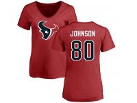 Nike Andre Johnson Red Name & Number Logo Women's - NFL Houston Texans #80 T-Shirt