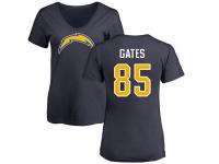 Nike Antonio Gates Navy Blue Name & Number Logo Women's - NFL Los Angeles Chargers #85 T-Shirt