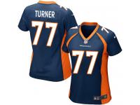 Nike Billy Turner Game Navy Blue Alternate Women's Jersey - NFL Denver Broncos #77