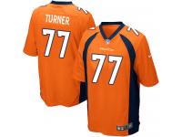 Nike Billy Turner Game Orange Home Men's Jersey - NFL Denver Broncos #77