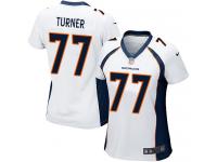 Nike Billy Turner Game White Road Women's Jersey - NFL Denver Broncos #77