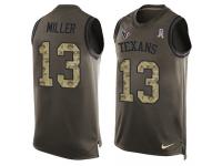 Nike Braxton Miller Green Men's Jersey - NFL Houston Texans #13 Salute to Service Tank Top