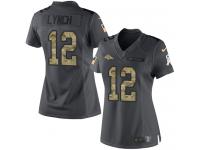 Nike Broncos #12 Paxton Lynch Black Women Stitched NFL Limited 2016 Salute to Service Jersey