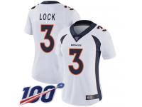 Nike Broncos #3 Drew Lock White Women's Stitched NFL 100th Season Vapor Limited Jersey