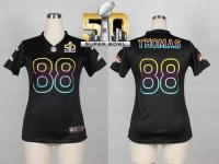 Nike Broncos #88 Demaryius Thomas Black Super Bowl 50 Women NFL Fashion Game Jersey